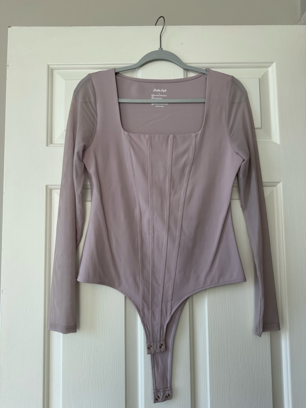Dusty Mauve Long Sleeve Square Neck Bodysuit
